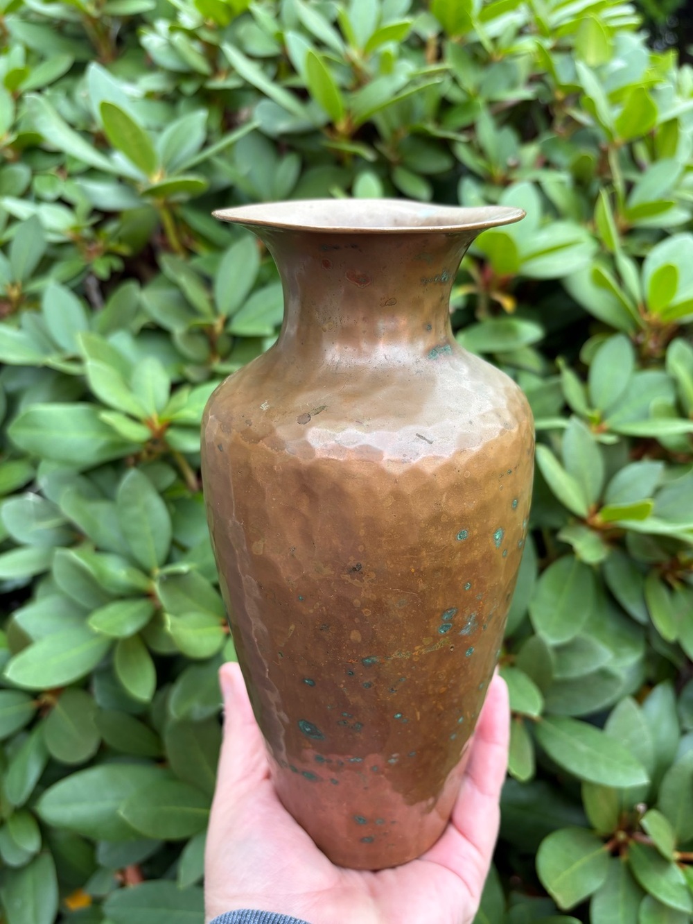 Antique Hammered Copper Vase Primitive French Country Rustic Farmhouse